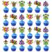 24Pcs Mardi Gras Cupcake Toppers Masquerade Party Decorations for Mardi Gras