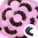 Natural False Eyelashes Fluffy Mink Lashes 3D Wispy D Curl Eye Lashes Russian Strip Thick Full False Eyelashes 5 Pairs 21mm by Focipeysa Eyelashes H1-21mm Fluffy