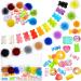 30 Pieces Nail Decoration Charms Set Including 10 Pieces Detachable Nail DIY Art Fluffy Pom Balls 10 Pieces 3D Cute Bear Nail Decorations 10 Pieces Assorted Candy Sweet Resin Charms (Chic Style)