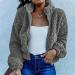 oelaio Sherpa Shacket Jacket Womens Teddy Cropped Faux Fur Jacket Furry Lapel Zip Up Jacket Outerwear 2023 Fall Clothes Gray Large - Buy Online on GoSupps.com