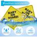Cobee Baby on Board Car Warning Signs 2 Pcs - 5x5 Safety Car Sign with Double Suction Cups - Reusable Style-B Baby in Car Sticker - Buy Online on GoSupps.com