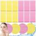 120 PCS Exfoliating Wash Round Face Sponge Makeup Removal Sponge Pad Cleansing Facial Sponges for Estheticians Spa Face Cleansing yellow + pink