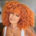 Colourfulpanda afro wig women wig curly ginger red wigs for women of course synthetic hair kinky curly tig with pony for black women (orange copper)