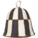 ASKOLD wool sauna hat embroidered cells gray / white Gray and White