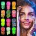  AOOWU Festival Face Glitter 12 Fluorescent Colors Gel Glitter Body Chunky Sequins for Hair Body Festival Accessories Gadget for Halloween Makeup Carnival C - Buy Online on GoSupps.com