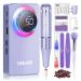 Saviland 50000 RPM Electric Nail Drill Kit - 6000mAH Electric Nail File with Unique Ambiance Light for Acrylic Nails with 13 Nail Drill Bits Nail File Nail Buffer for Nails Manicure and Pedicure Kit 50000rpm Purple