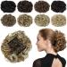 Yamel Chignon Hairpiece Curly Bun Scrunchie Extensions Synthetic Updo Combs in Messy Bun Hair Piece for Women Sandy Coffee to White Blonde