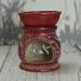 Hand Painted Red Elephant Soapstone Oil Burner Aroma Diffuser | Jali Work Tea Light Holder for Aromatherapy - Buy Online on GoSupps.com