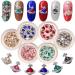 Juome Nail Charms, 60 Pcs Planet Nail Charms 3D Nail Charms with Saturn Shape, Nail Art Decorations Supplies (6 Colors) Planet (silver)