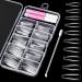 Kiiwah 100 pieces wrong nails clear artificial fingernails art nails tips with glue and nail shaver for women girls 10 sizes