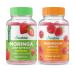 Lifeable Magnesium + Moringa Leaf Gummies Bundle - Great Tasting Vitamin Supplement Gluten Free GMO Free Chewable Gummy