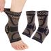 Copper Ankle brace for Men and Women. Ankle Support Compression Sleeve Suitable for men and women with sore swollen ankles and overuse sports injuries. 1 pair -L (Small) S (Small)
