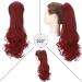 Ponytail Extension Braid with Bracket | Heat Resistant Realistic 18 Dark Red Hair Extensions | Smooth & Corrugated Styles - Buy Online on GoSupps.com