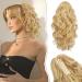 Sofeiyan Ponytail Extension Claw Clip in Ponytail Hair Extensions 13 Inch Curly Pony Tail Extension Natural Wave Synthetic Clip in Hairpiece for Women Light Blonde Mix Platinum Blonde