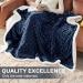 Cozy Sherpa Throw Blanket - Warm Soft Reversible Flannel Fleece - Blue 51x63 - Buy Online on GoSupps.com