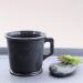 Haryali London Black Shaving Mug - Vintage Style with Knob Handle Design - Heavy Bottom, Impact-Resistant Plastic - For All Genders - Shaving Soap Accessory - Buy Online on GoSupps.com