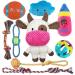 Puppy Toys Squeaky Dog Toys for Puppy Small Dogs 9 Pack Small Dog Toys Cute Calf Squeaky Toys Durable Puppy Teething Toys Puppy Chew Toys Balls Toys 100% Natural Cotton Rope Chew Toys Safe Non-Toxic