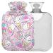 Naanle unicorn ice cream heat bottle with reference transparent hot water bottle 1l of warm stimulus for pain relief hot and cold therapy bed hand feet warmer