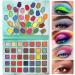 CHARMCODE 65 Colors Eyeshadow Makeup Palette  Neon Shimmer Matte Glitter Eye Shadow Powder Highly Pigmented Gift Set Make Up Pallet (65 color Flower Eyeshadow Palette)