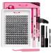 DIY Lash Extension Kit 280pcs Lash Clusters D Curl Eyelash Extension Kit Individual Lashes with Lash Bond and Seal Lash Remover Lash Applicator Easy to Apply at Home(30D-9-15mix Kit) 9-15 mix 30D-D Kit (G)