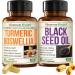Boswellia Turmeric Curcumin Supplement + Black Seed Oil Bundle Joint Health Immune Support Antioxidants Digestion with Ginger Root Organic Turmeric Powder Cold Pressed Black Seed Oil Capsules