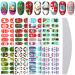 Kalolary 8 Sheets Christmas Full Wraps Self-Adhesive Nail Polish Stickers with 1Pcs Nail File DIY Nail Art Stencil Nail Wraps Decal Strips Manicure Kit for Women Girls Gift (B)