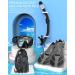 Ubekezele Snorkeling Gear 4 in 1 Set for Adults - Panoramic View Mask, Anti-Fog Snorkel, Dry Top Fins, Travel Bag - Black ML/XL - Buy Online on GoSupps.com