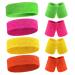 Wristbands Sweatband 8 Sets Workout Headband Absorbent Sports Nonslip Stretchy Sweatband, Wrist Sweatband Wicking Wrist Sweatband Terry Cloth Wristband for Fitness Athletic Sports Bright