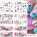Summer Fruit Nail Stickers - Pineapple, Tropical Leaf Design | 12sheets - Buy Online on GoSupps.com