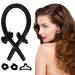 Heatless Curling Rod Headband For Long Hair,No Heat Curlers Heatless,Hair Rollers for Sleeping, Overnight Hair Curlers for Long Hair,No Heat Curling Rod Headband with Hair Clips and Scrunchie Bright black