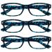 The Reading Glasses Company Blue Tortoiseshell Readers Value 3 Pack Men Women RRR10-3 +1.00 +1.00 Diopters Blue Tortoiseshell