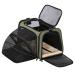 Petsfit Expandable Cat Carrier Dog Carrier,Airline Approved Soft-Sided Portable Pet Travel Washable Carrier for Kittens,Puppies M:17"x11"x11" Green