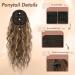 Ponytail Hair Extension - Feshfen 45cm Wavy Clip In Braid - Gold Brown Blonde Mix for Women - Buy Online on GoSupps.com