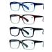 Success Eyewear READING GLASSES Set of 4 Best Value Top Bar Style Quality Reading Glasses for Men Set of Black Blue Brown Grey 1.25 Set of Black Blue Brown Grey 1.25 x