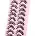 Lanflower Russian Strip lashes D Curl Eyelashes Natural Look False Eyelashes Wispy Cat Eye Lashes Pack 10 Pairs A-Cute
