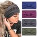 Kavya Wide Headbands for Women's Hair Soft Hair Bands for Women Yoga Ladies Headband Elastic Headbands Knotted Head Bands Adult Women Hair Scarf Fashion Hair Accessories SET-5