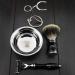 4 Pc Men's Shaving Kit - 3 Edge Razor Silver Tip Badger Hair Brush Stand & Stainless Steel Bowl - Perfect Gift Set for Men - Buy Online on GoSupps.com