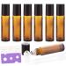 6Pcs 10ml Essential Oil Roller Bottles with Stainless Steel Roller Balls 10ml Amber Glass Roll on Bottles for Essential Oils 1 Extra Roller Ball 6 Labels 1 Openers 2 Droppers Included Brown 10-6pcs