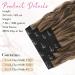 Reecho Clip-In Hair Extensions 4PC - 60cm Thick Long Beach Waves in Dark Chocolate Brown with Blonde Highlights - International Shipping Available - Buy Online on GoSupps.com