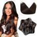Elailite micro loop extensions real hair 50g 100 strands microring hair extension bondings prebonded hair part smooth remy 20 "/50cm #02 dark brown 50cm dark brown