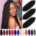 Afro Twist Hair 24 Inch 3 Packs Springy Afro Twist Hair Pre Fluffed Spring Twist Hair Pre Stretched Wrapping Hair for Soft Locs Hair Extensions (24 Inch (Pack of 3) 1B) 24 Inch (Pack of 3) 1B