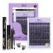LASH Extension Set 156 PCs eyelash extensions set B&C eyelash extension set Singing Mascara brush lash adhesive remover removering eyelashes for DIY eyelash extensions (B05 kit) 1 piece (1 Pack) 156PCs B05KIT