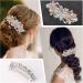 Flower Hair Clips Vintage Flower Hair Barrette Clips Bridal Wedding Hair Pins Sparkly Rhinestone Hair Clips Metal Spring Hair Barrette Clips for Women and Girls (White) - Buy Online on GoSupps.com