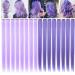 IAMERUI Multi-colors Party Highlights Straight Hair Colorful Clip in Synthetic Hair Extensions in Multiple Colors Heat Resistant Long Hairpiece 14 Pcs (Lavender Light Purple)