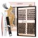 LASHVIEW DIY Lash Extension Kit 144 Pcs Lash Clusters with Lash Bond and Seal Mascara Brush Cluster Lash Glue Remover Cluster Lashes Bond and Seal Waterproof DIY Lash Extensions 703