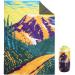 Bedvcaty Camping Blanket, Puffy Waterproof Blanket Windproof Resistant, Packable, for Outdoors, Travel, Beach. (Mountain, 78" x 55") Mountain 78" x 55"