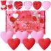 6 Pcs Valentine Bath Bomb Heart Shape Bath Bombs with Surprise Toys Inside Bubble Bath Bombs Gift Set Bath Fizz Balls Box for Bath Shower Valentine's Day Party Favors Exchange Gifts