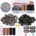 ENCHOL 60 Pieces Wig Clip Set U-Shape Hair Extension Clips Metal Snap Clips for Hair Extensions and Wefts with Sewing Needle and Thread Accessories