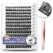 Self Adhesive Eyelashes 156 PCS self adhesive eyelash clusters No Glue Needed Dual-row Glue Strips 10-16mm Mixed Individual Lash Extension Super Sticky Reusable False Lashes 157 Piece Set 1 Step-Press on Volume