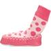Mocc Ons Washable Leather Sole Slipper Socks (18-24 Months) - Pink Spot - Buy Online on GoSupps.com